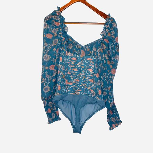 Free People Brunch Date Bodysuit sz L - Picture 5 of 9